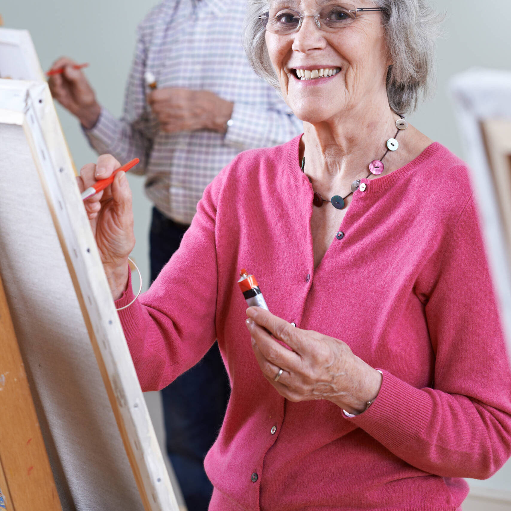 Seniors Attending Painting Class Together